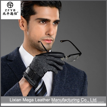 Newest design high quality Men Sheepskin Leather Gloves For Winter